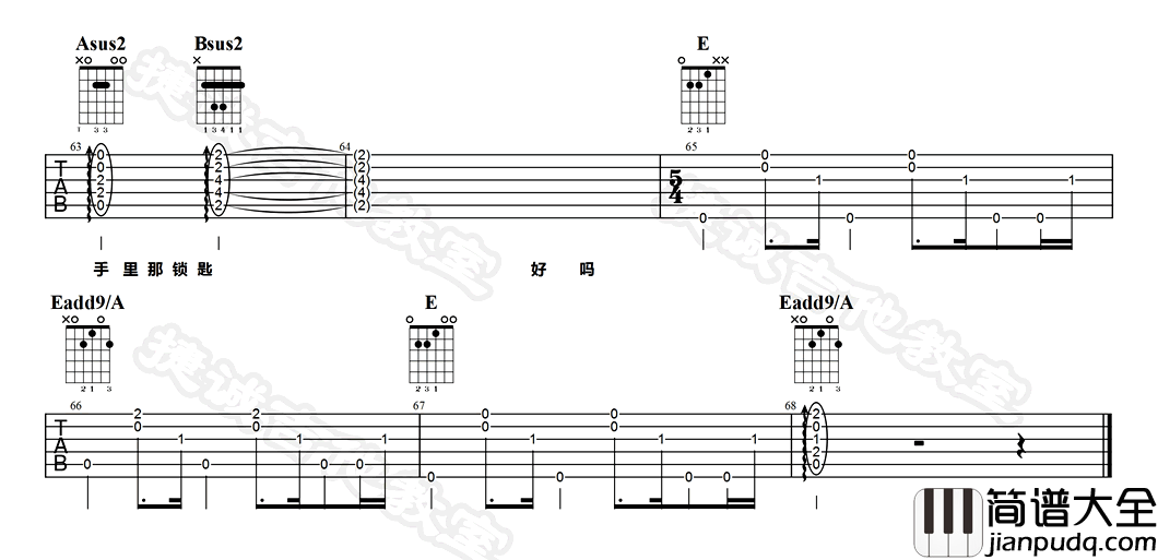 喜帖街吉他谱_陈奕迅__喜帖街_E调原版弹唱谱_高清六线谱
