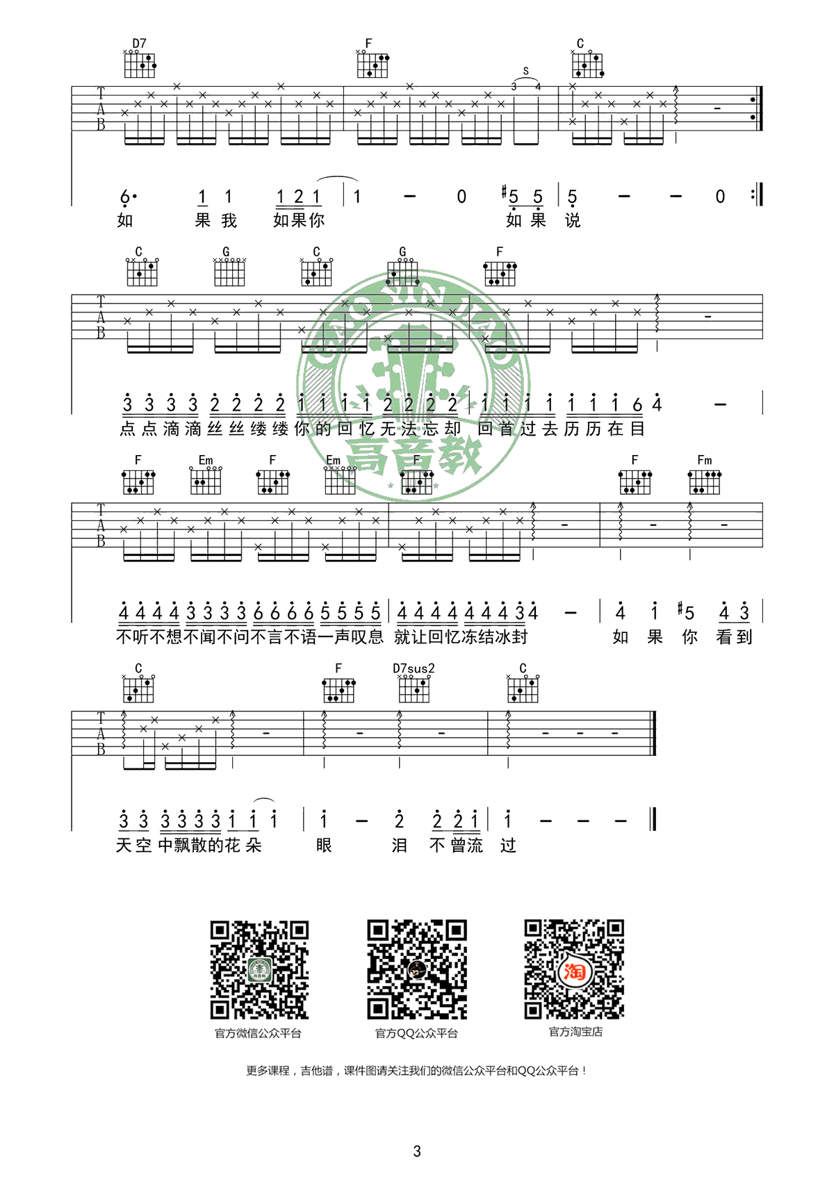 If_You吉他谱_BigBang__If_You_C调中文版弹唱谱_高清六线谱