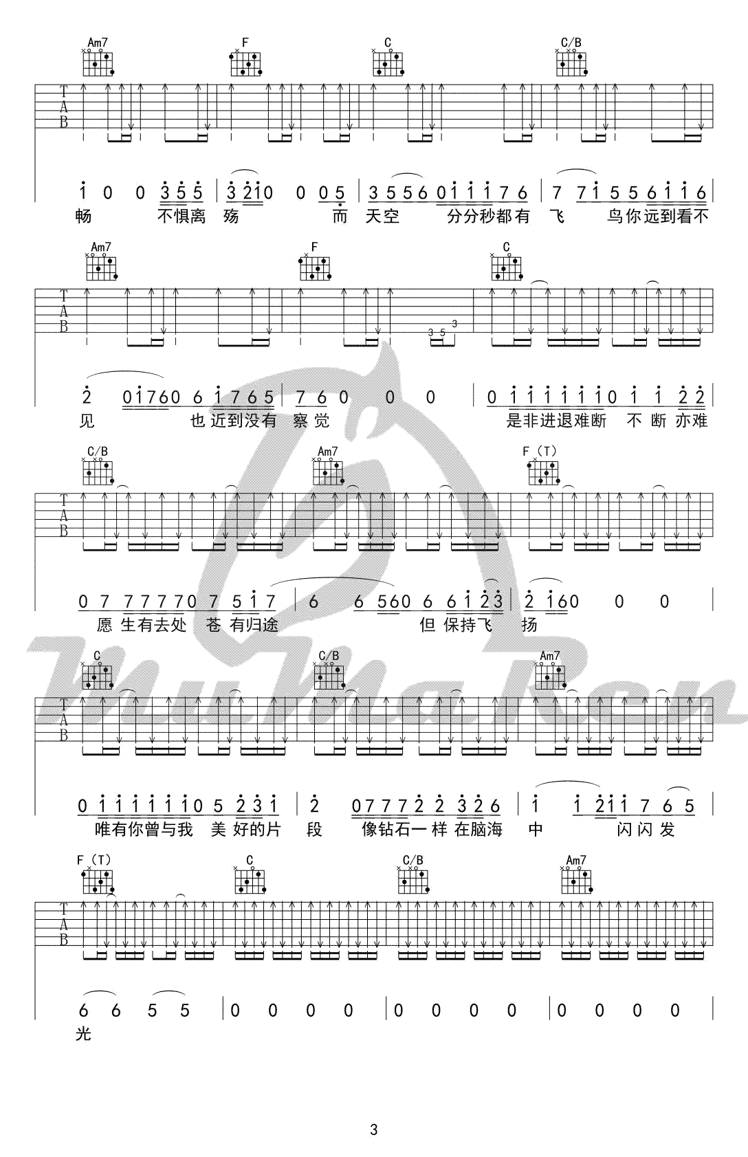 _闪光的回忆_吉他谱_逃跑计划_C调六线谱_吉他弹唱教学