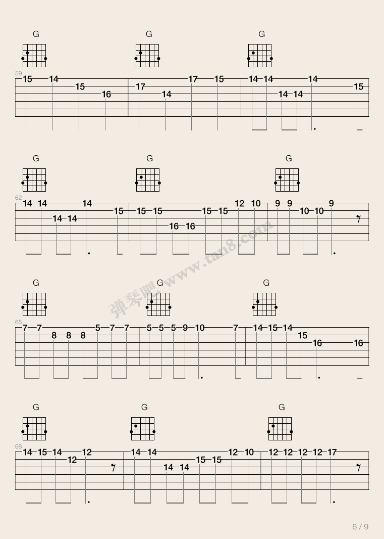 野孩子吉他谱_D调_弹琴吧编配_杨千嬅