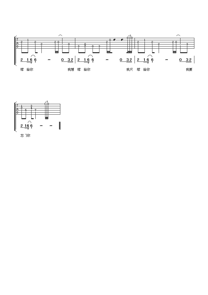 害我受伤了吉他谱_C调简单版_阿潘音乐工场编配_王蓉