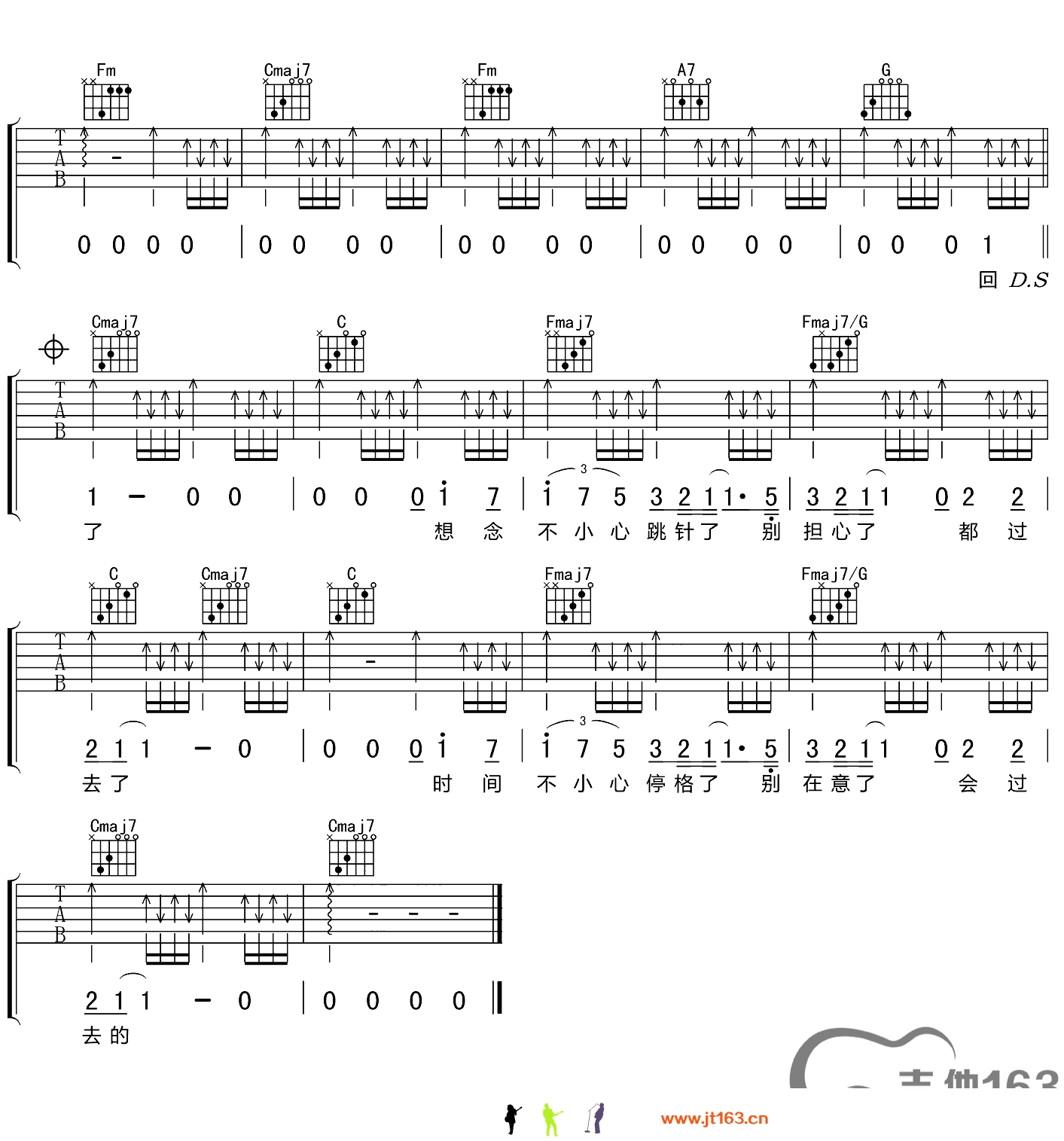 倒带人生吉他谱_C调扫弦版_吉他163编配_陈奕迅