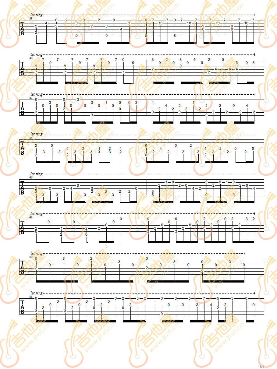 Flower_Dance指弹吉他谱_花之舞独奏六线谱_吉他指弹谱