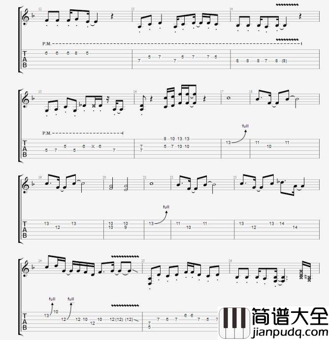 孤独啊指弹谱_原调六线谱_中国曲谱网编配_CNBLUE