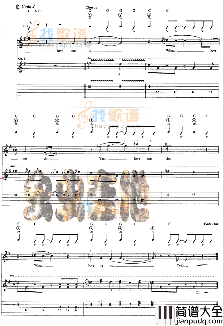 love_me_do吉他指弹谱_G调六线谱_找歌谱编配_SCANDAL