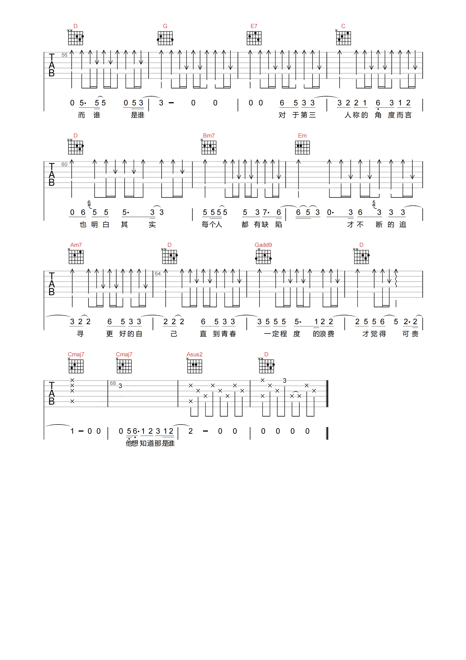 买辣椒也用券_第三人称_吉他谱_G调原版弹唱谱