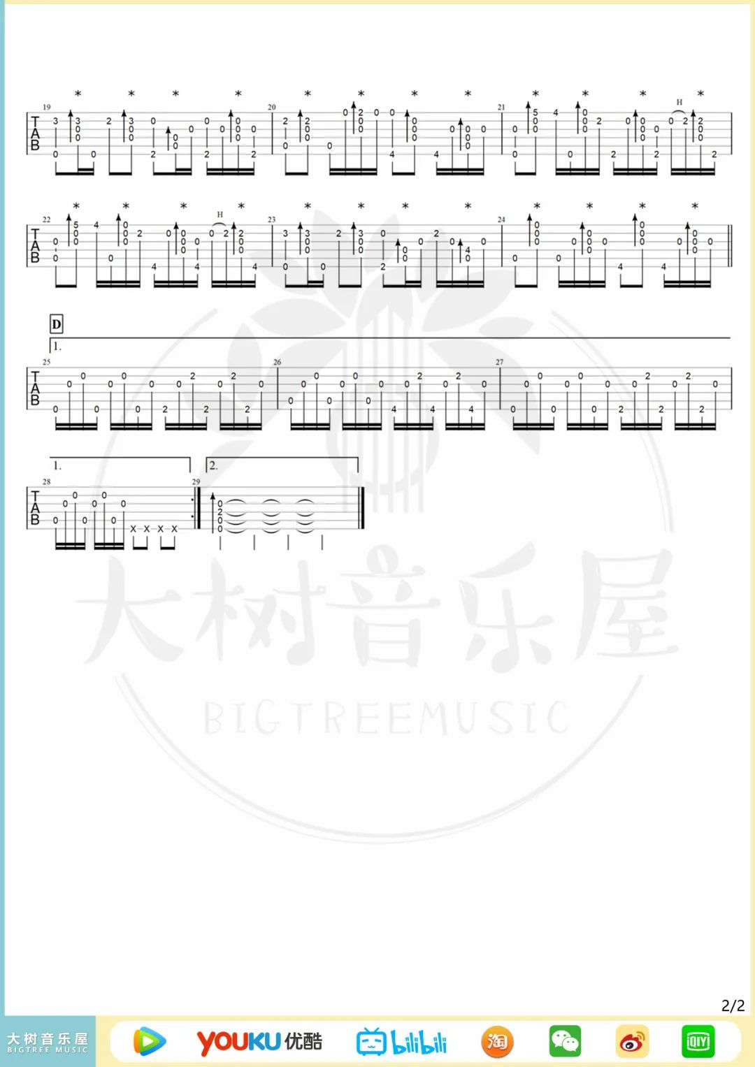 小城夏天指弹吉他谱_LBI利比_独奏六线谱_指弹吉他教学