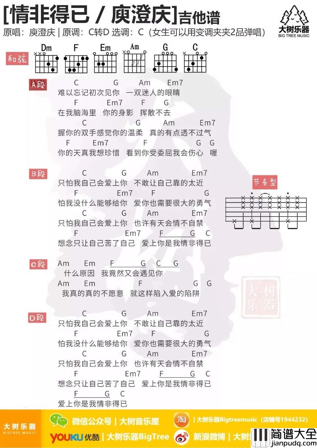 情非得已_吉他谱_庾澄庆