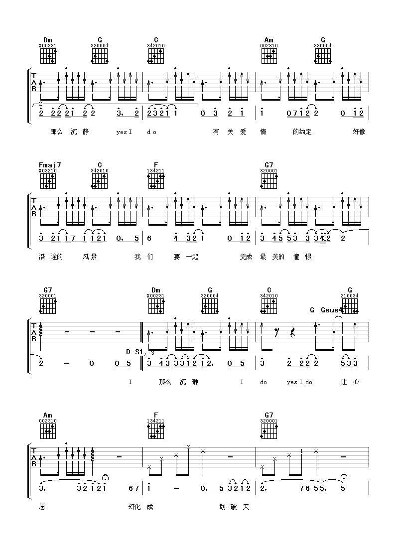 如果可以爱你吉他_C调简单版_阿潘音乐工场编配_俞灏明