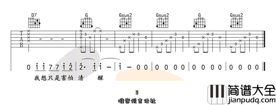 她说吉他谱_林俊杰_G调原版编配_弹唱六线谱_经典歌曲