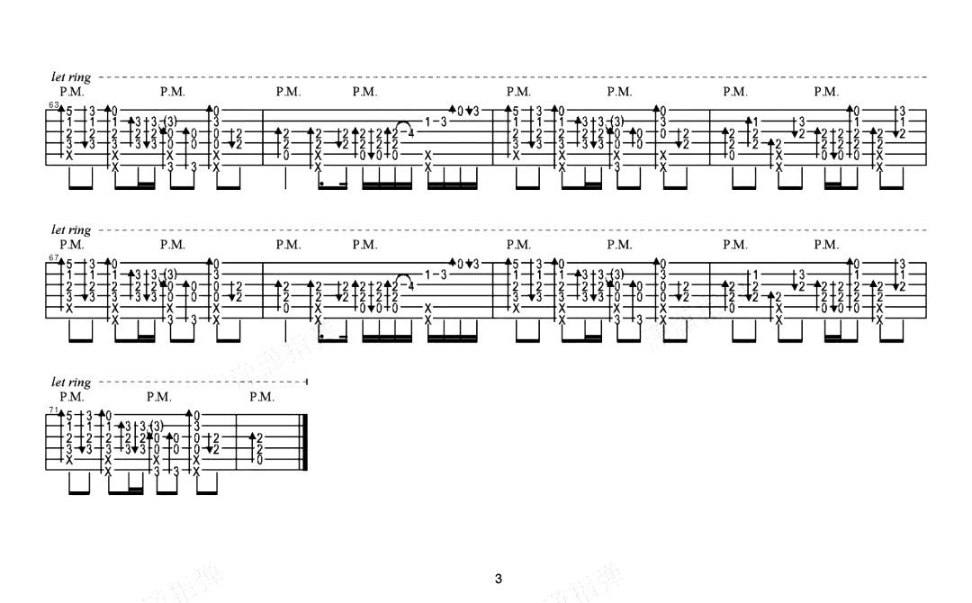反方向的钟指弹谱_周杰伦_潇潇指弹_吉他演示视频