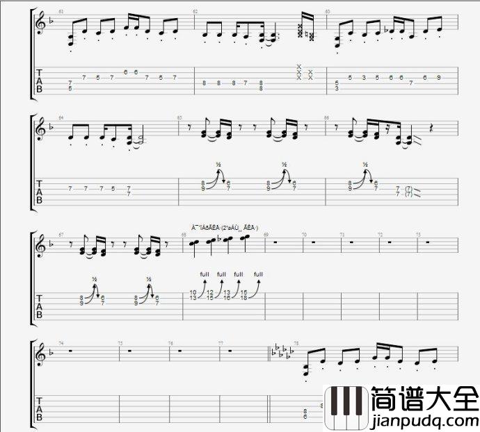 孤独啊指弹谱_原调六线谱_中国曲谱网编配_CNBLUE