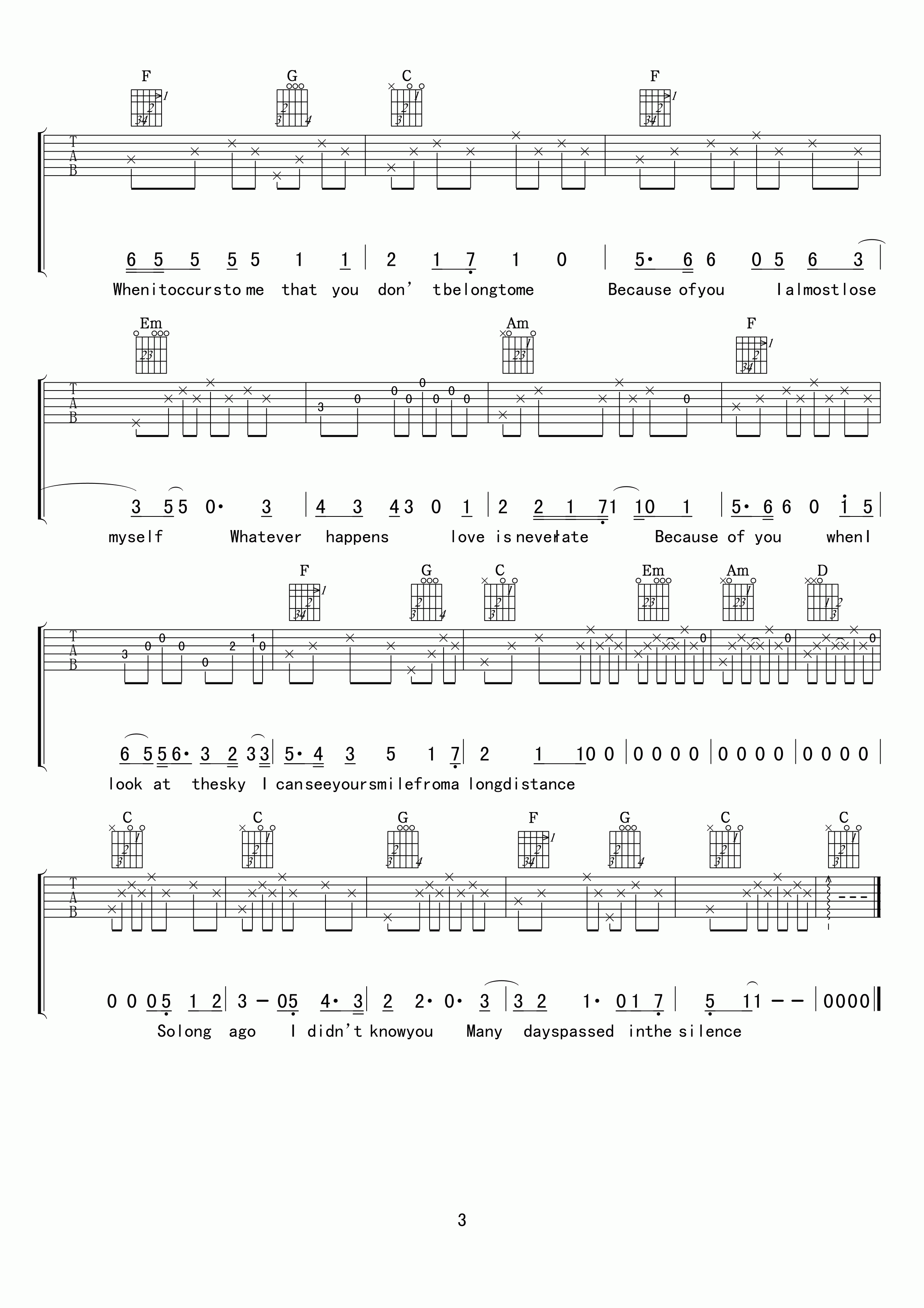 So_long_ago吉他谱_D调高清版_小叶歌吉他编配_dry_cell