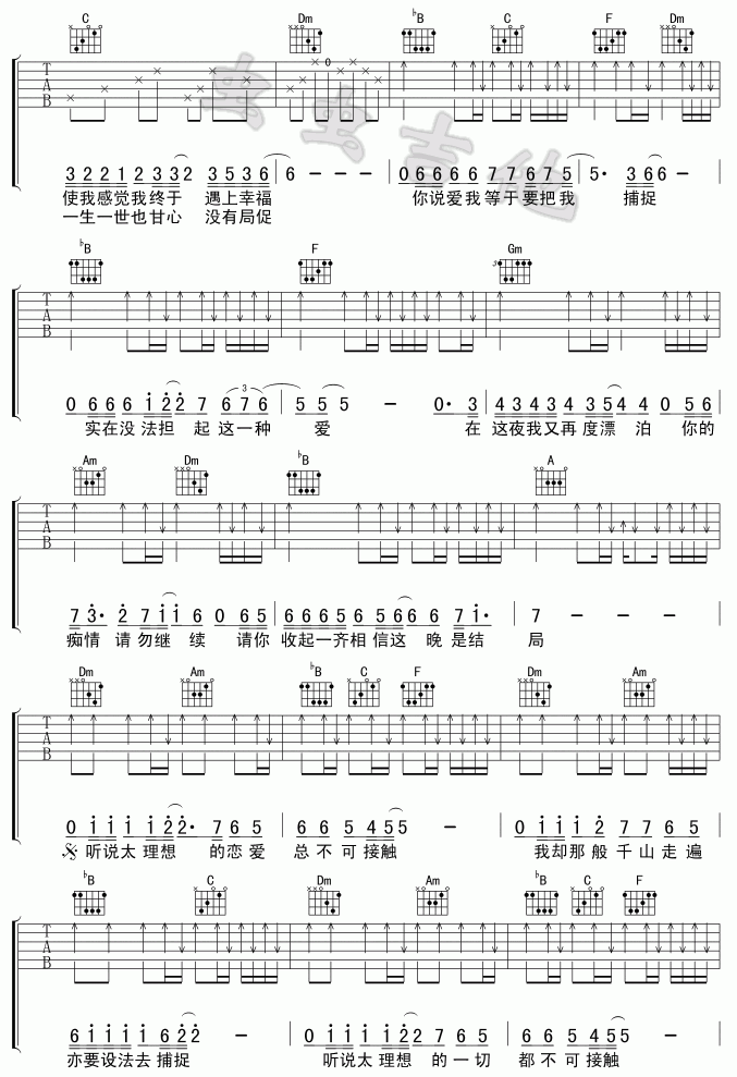 谁明浪子心吉他谱__王杰