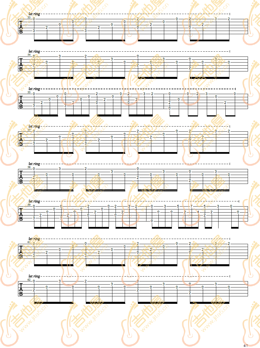 Flower_Dance指弹吉他谱_花之舞独奏六线谱_吉他指弹谱