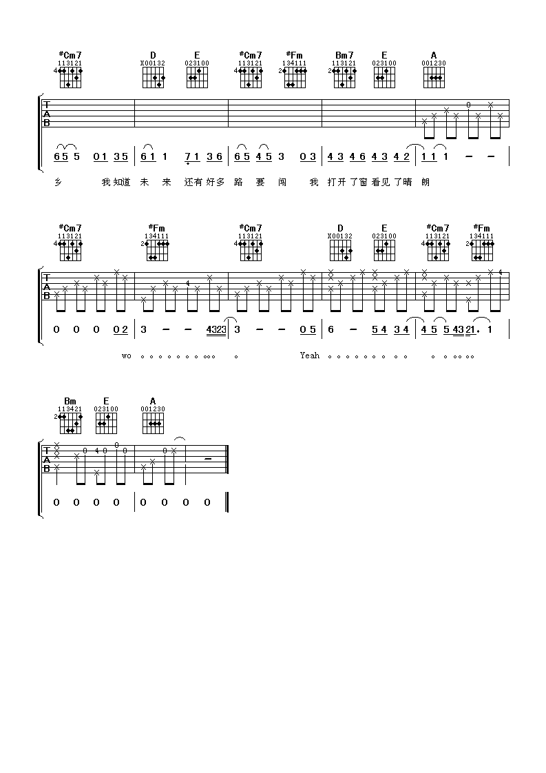 爱与希望吉他谱_A调六线谱_阿潘音乐工场编配_林俊杰