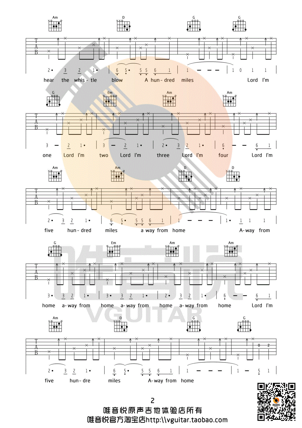 Justin,Timberlake_500miles_吉他谱_Guitar_Music_Score