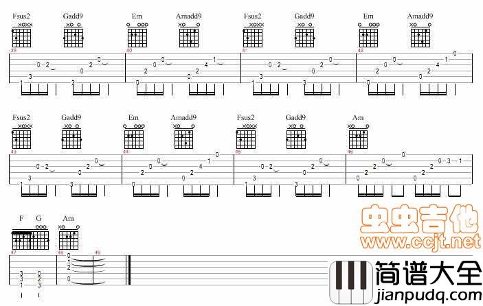 原谅我一次|欢子|吉他谱|图片谱|高清|欢子