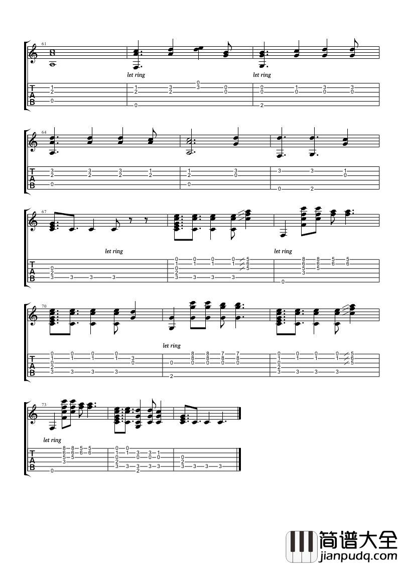 Shakira_Try_Everything_吉他谱_Guitar_Music_Score