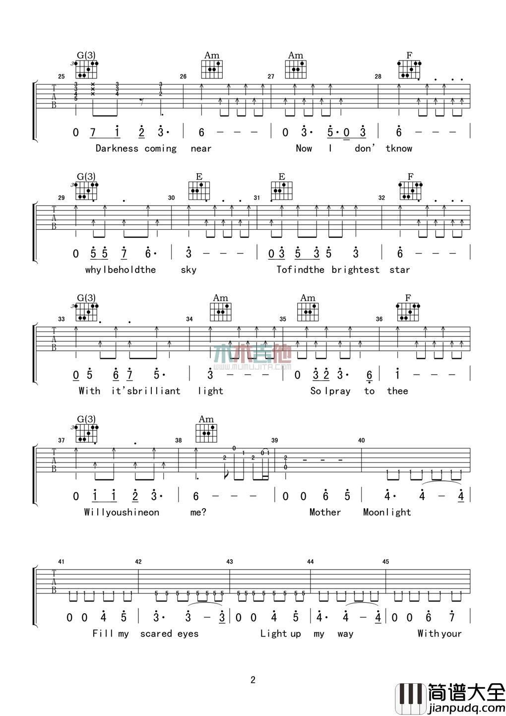 Iridio_Night_Prayer_吉他谱_Guitar_Music_Score