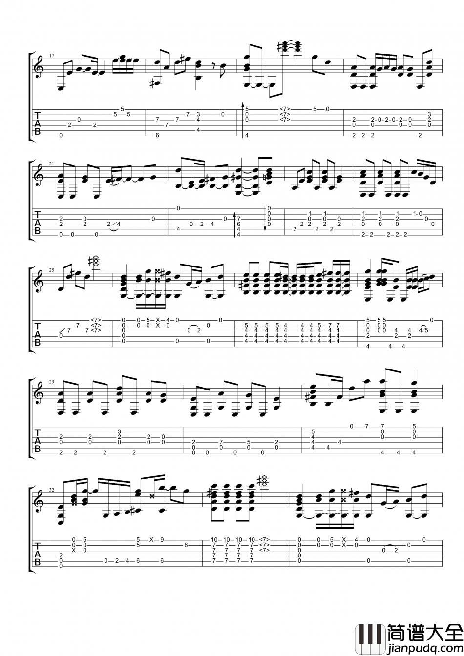 杨丞琳_勇敢很好_指弹__吉他谱_Guitar_Music_Score