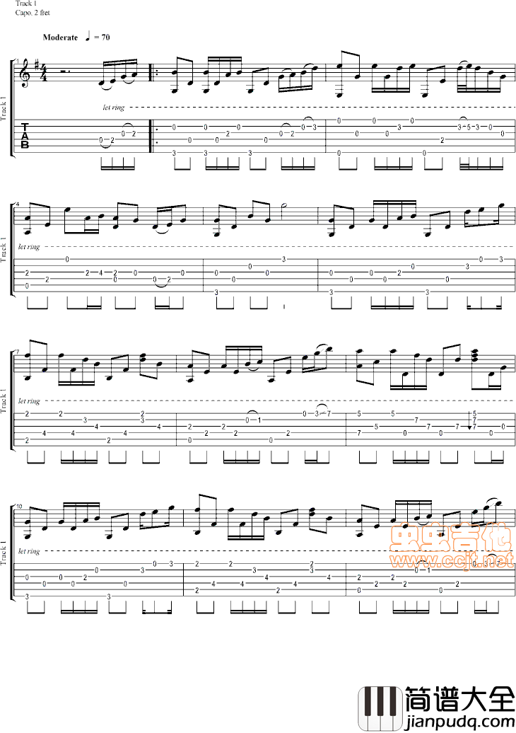 千千閦歌|吉他谱|图片谱|高清|陈慧娴