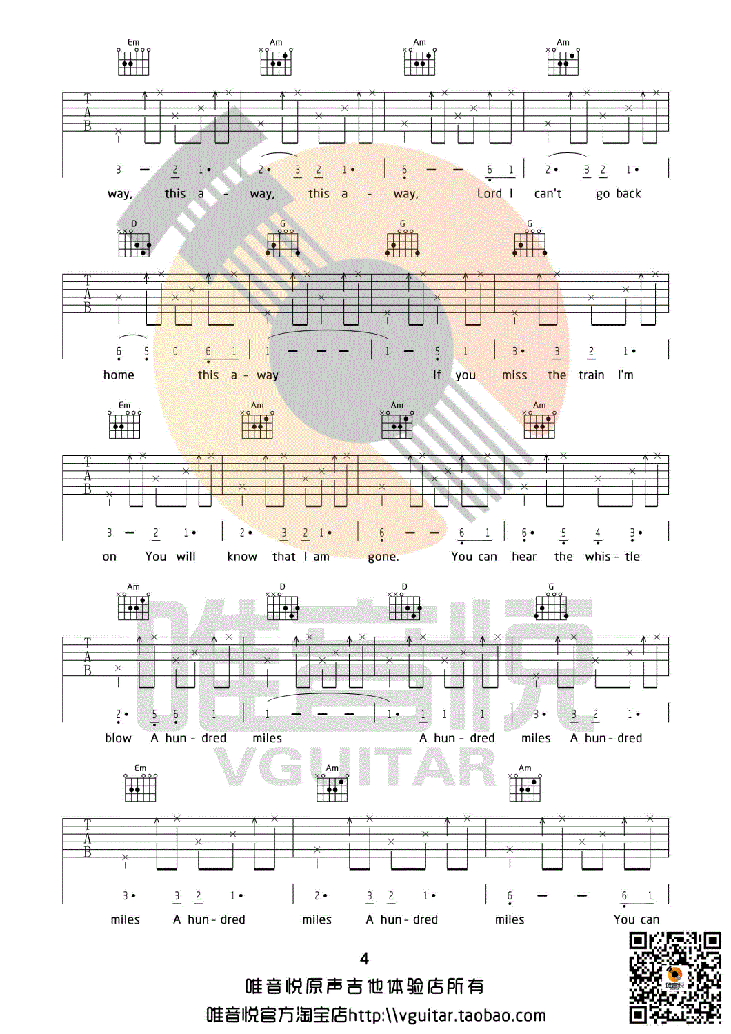 Justin,Timberlake_500miles_吉他谱_Guitar_Music_Score