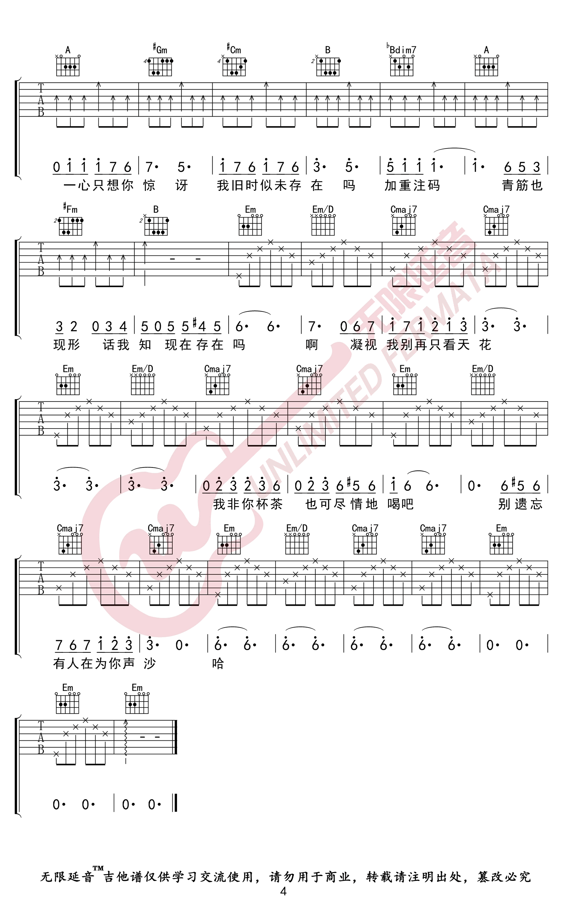 陈奕迅_浮夸_吉他谱