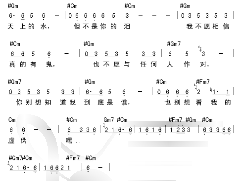 假行僧|认证谱|吉他谱|图片谱|高清|崔健