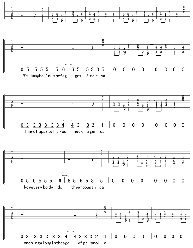 American_Idiot|吉他谱|图片谱|高清|欧美经典