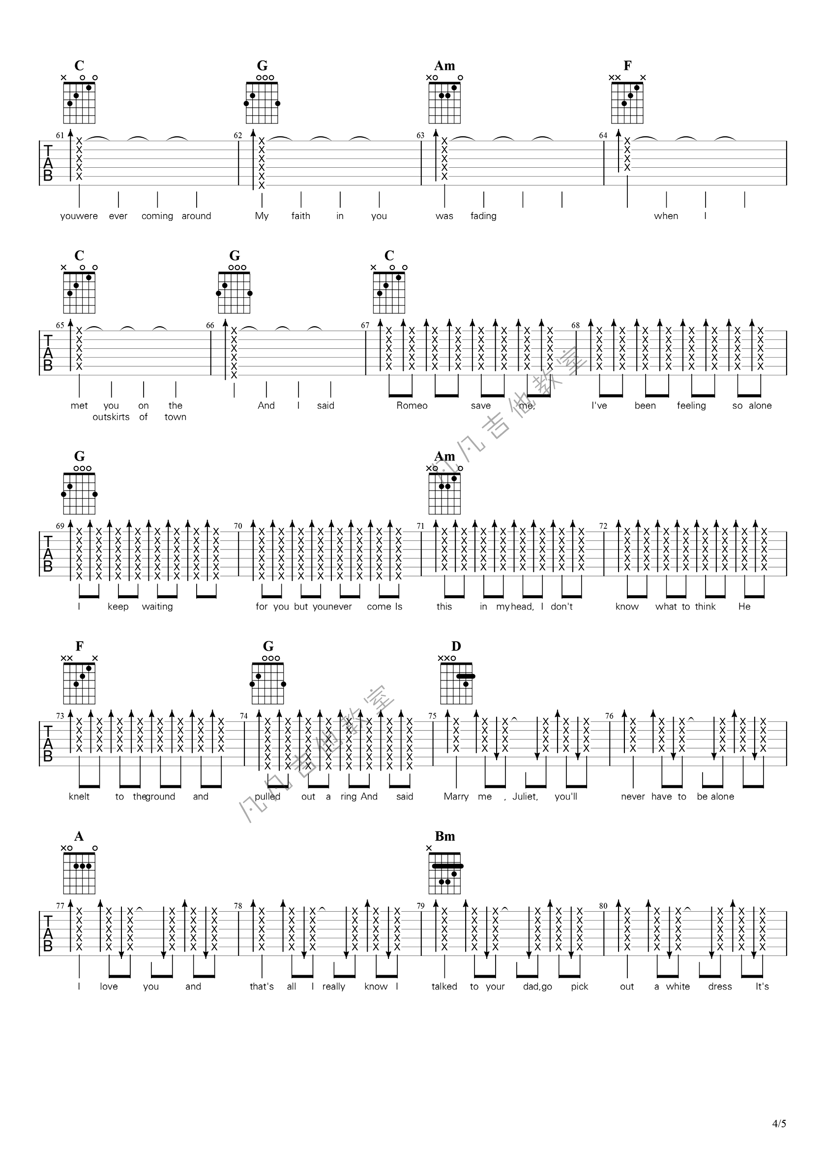 Love_Story吉他谱_Taylor_Swift_扫弦版_弹唱演示视频