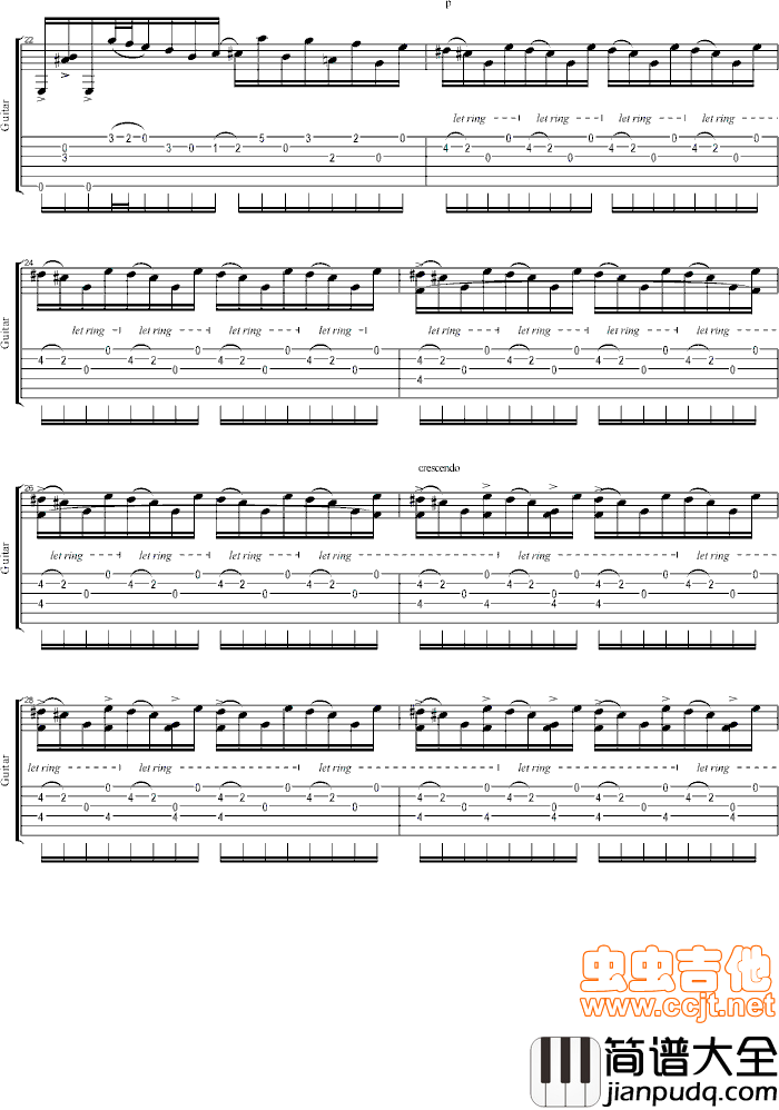 天枰座小奏鸣曲|吉他谱|图片谱|高清|迪恩斯