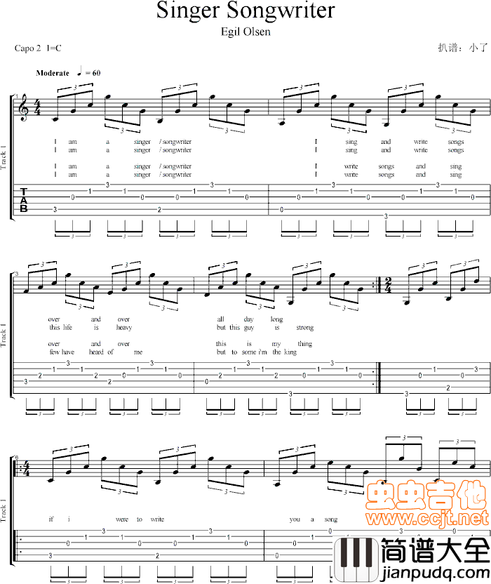 Singer_Songwriter|吉他谱|图片谱|高清|欧美经典