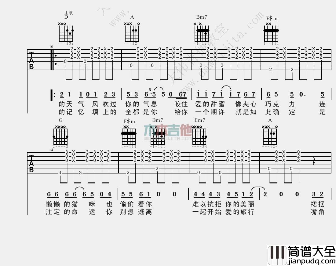 刘佳_爱很美_吉他谱(E调)_Guitar_Music_Score