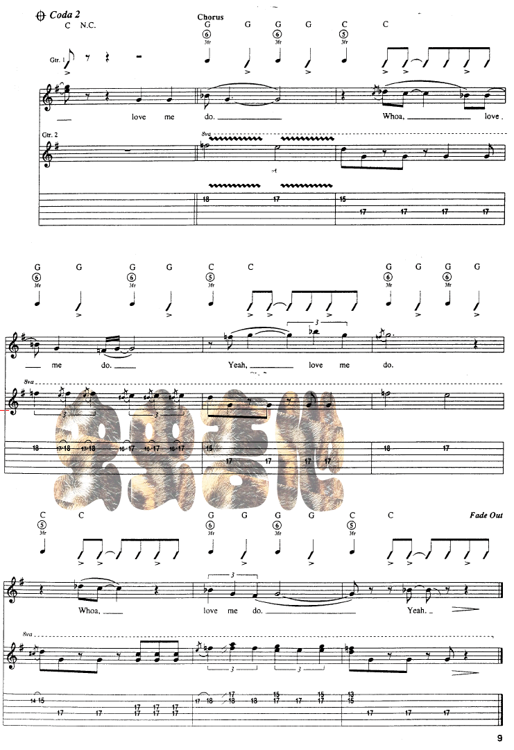 love_Me_do|吉他谱|图片谱|高清|Beatles|披头士