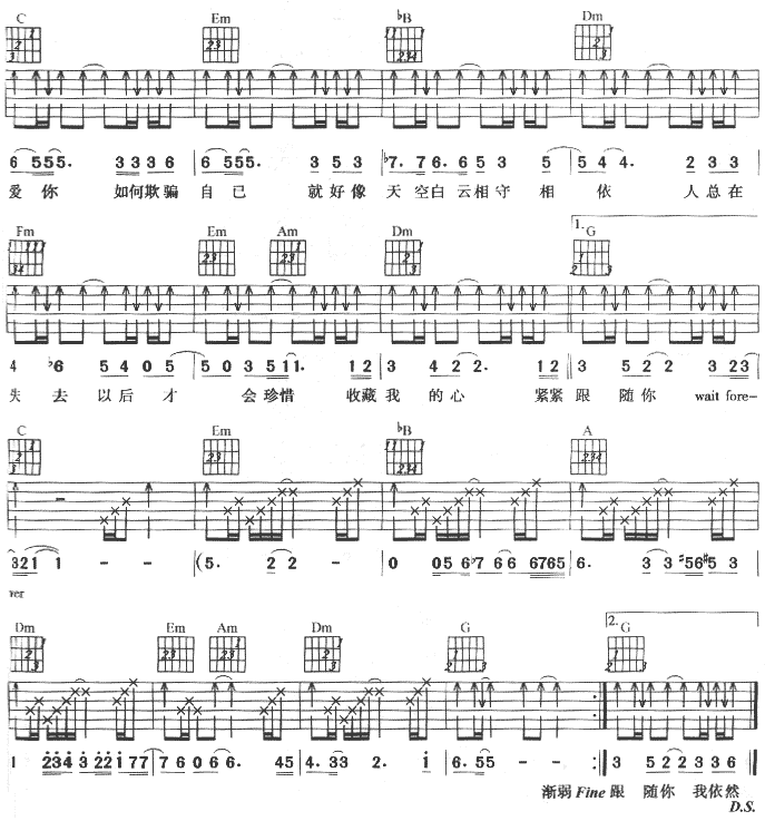 收藏的心|（完美版）|吉他谱|图片谱|高清|徐熙媛