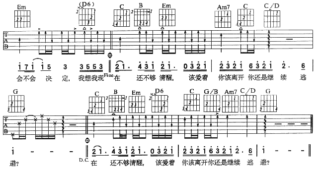 话题|吉他谱|图片谱|高清|周惠