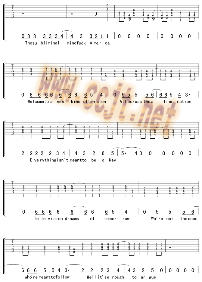 American_Idiot|吉他谱|图片谱|高清|欧美经典