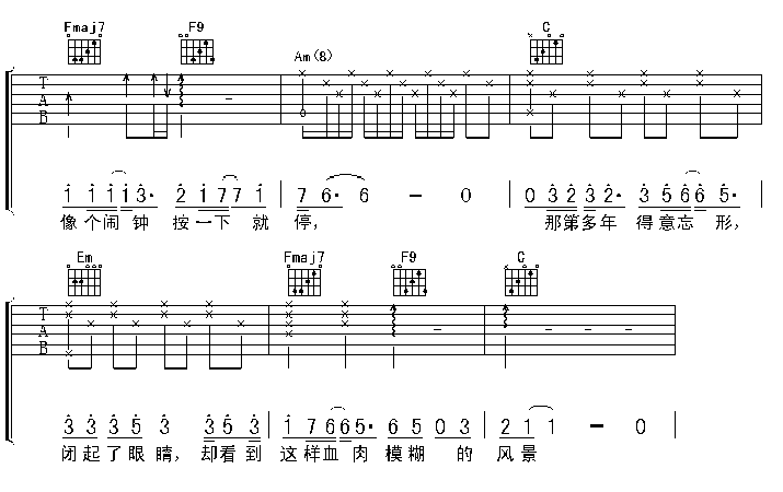 出卖|吉他谱|图片谱|高清|周传雄