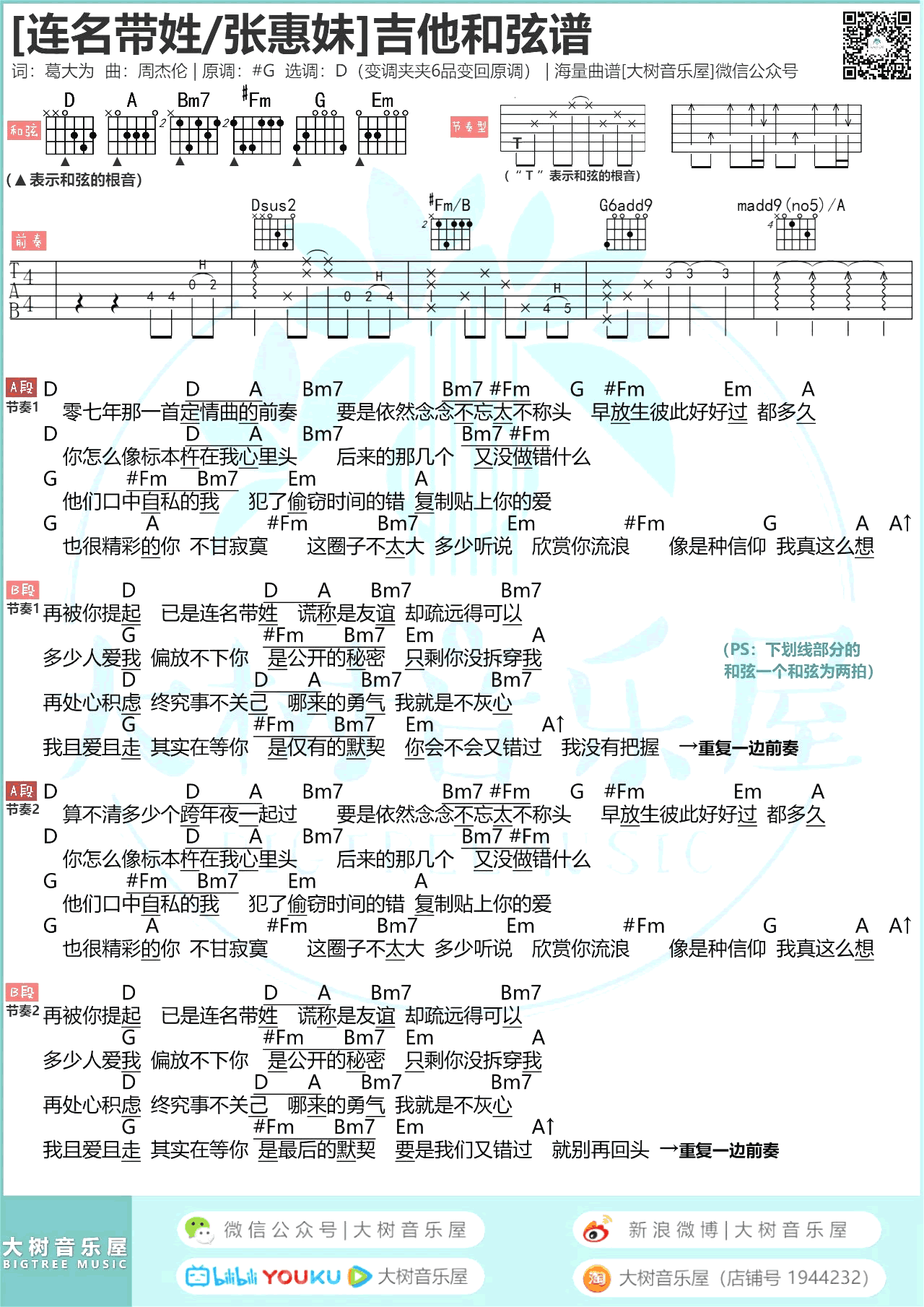 张惠妹_张惠妹连名带姓_吉他谱