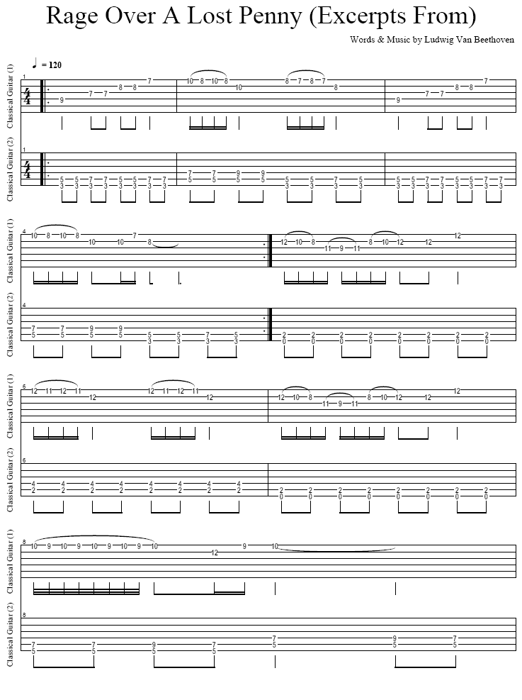 Rage_Over_A_Lost_Penny|吉他谱|图片谱|高清|贝多芬|bert