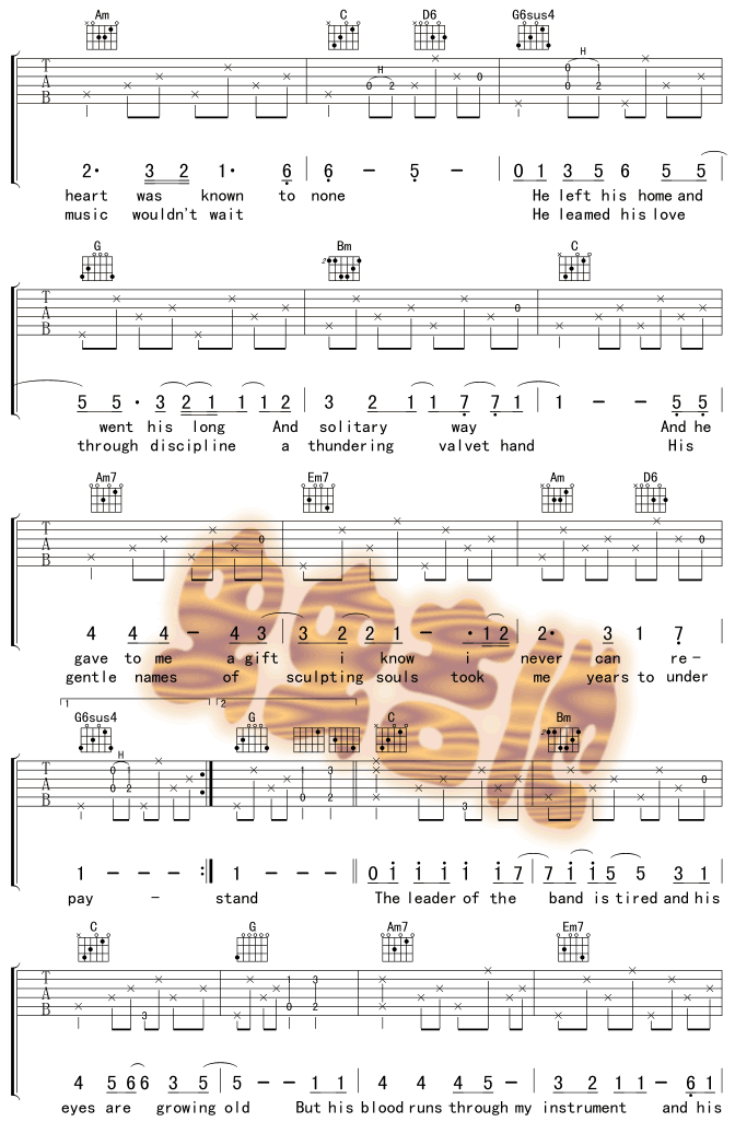 Leader_Of_The_Band|吉他谱|图片谱|高清|欧美经典