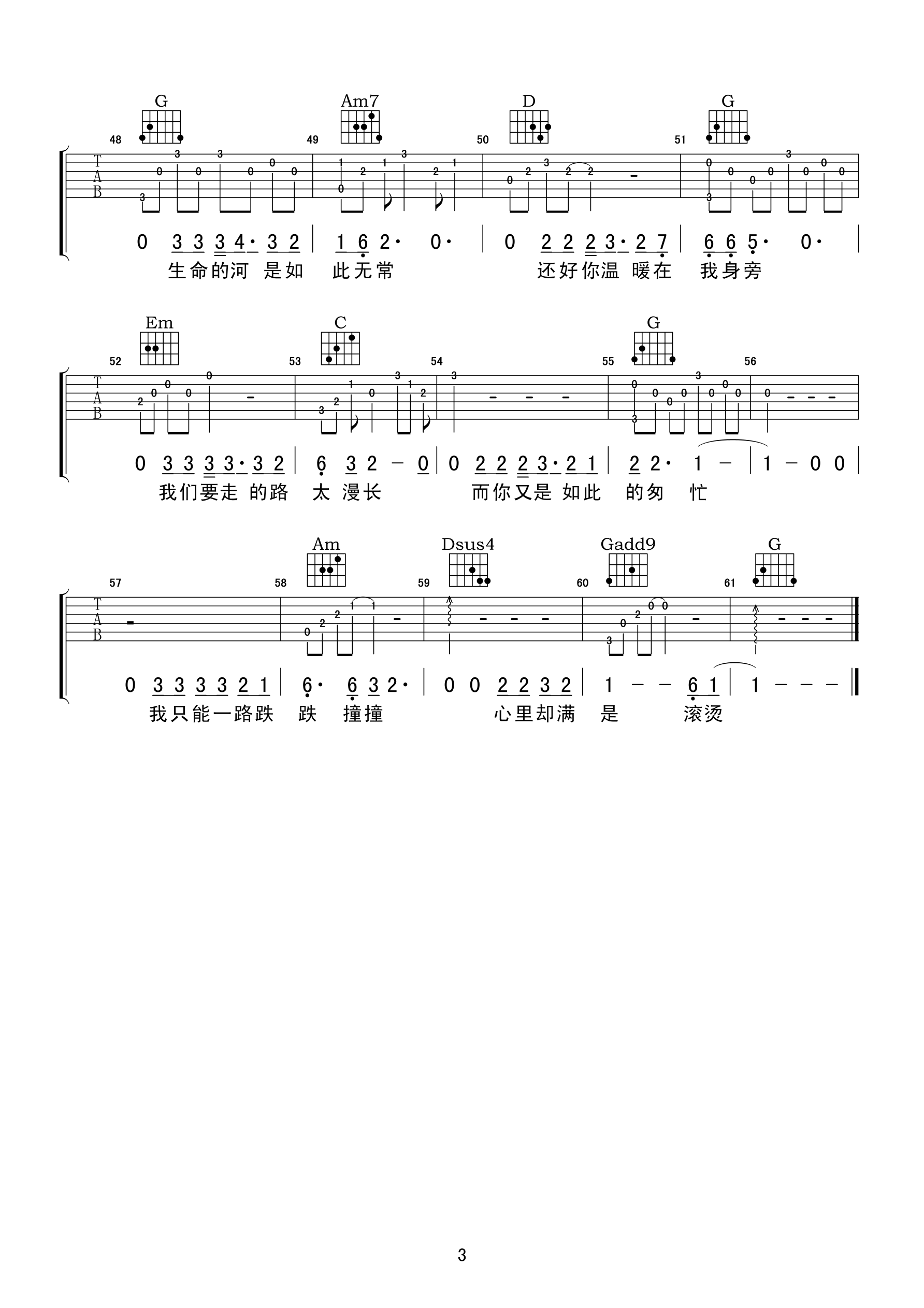 品冠_还好有你_吉他谱_Guitar_Music_Score