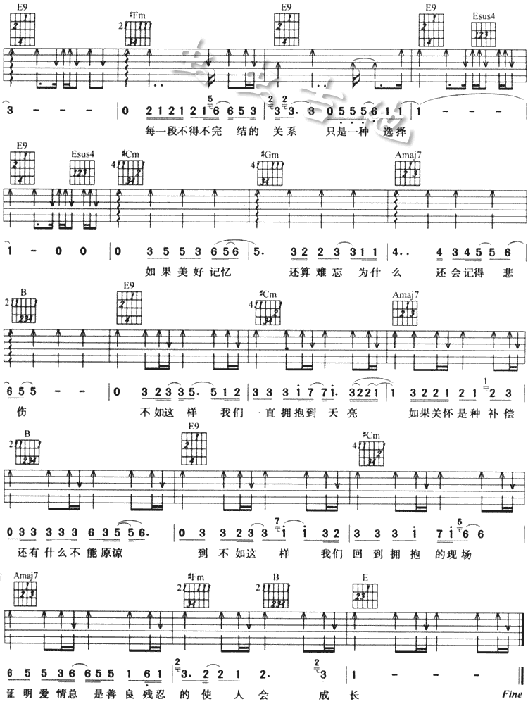 不如这样|吉他谱|图片谱|高清|陈奕迅