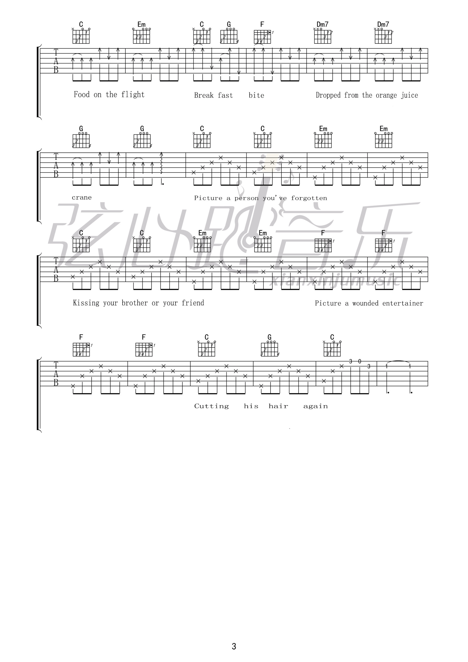 Adam,Green_We’re_Not_Supposed_to_Be_Lovers_吉他谱_Guitar_Music_Score