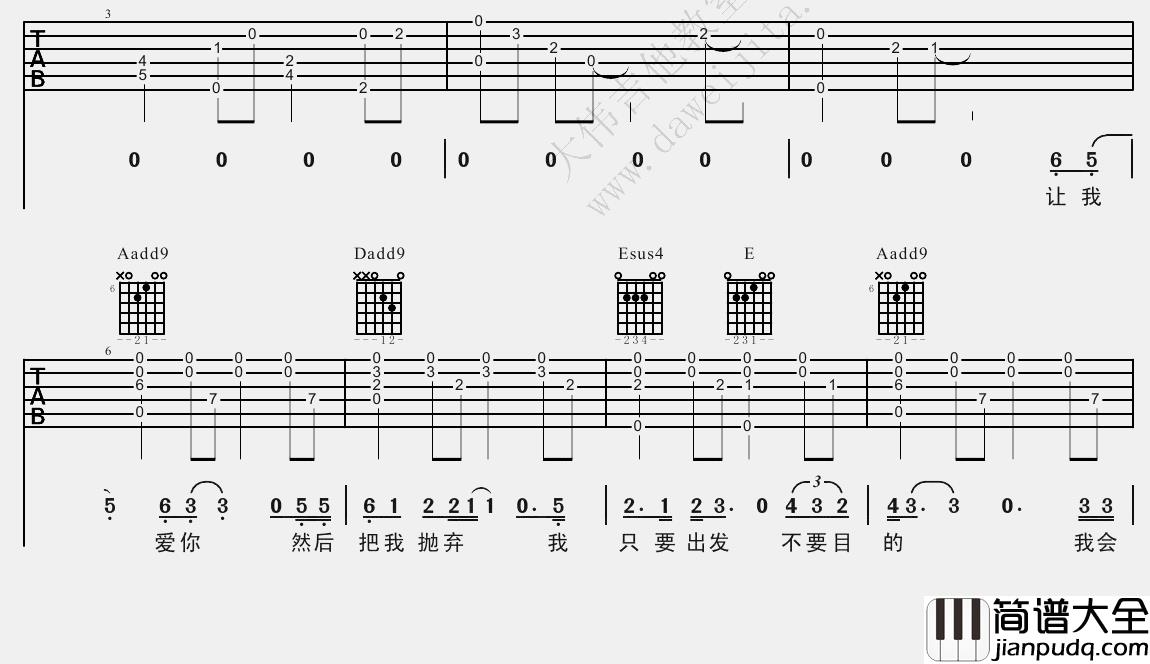 林宥嘉_残酷月光_吉他谱(A调)_Guitar_Music_Score