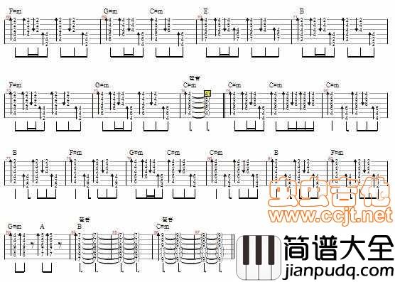 爱一万次够不够|吉他谱|图片谱|高清|谢有才