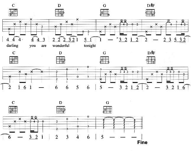 Wonderful_Tonight|吉他谱|图片谱|高清|Eric_Clapton