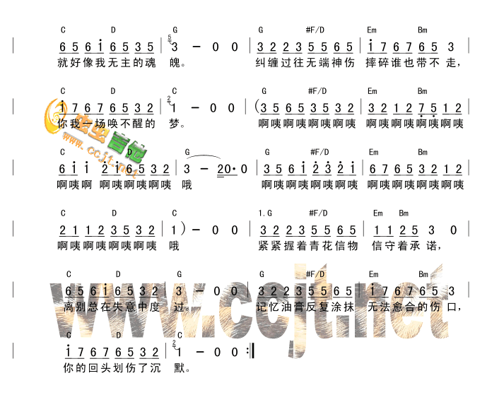 青花|吉他谱|图片谱|高清|周传雄