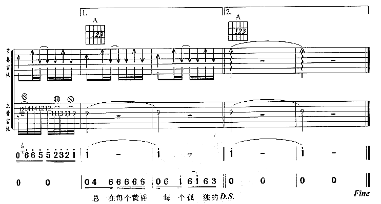 _悄无声息_吉他谱